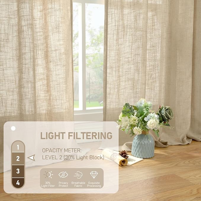 Short Linen Curtains 24 Inch Length - Image 4