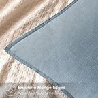 MIULEE Decorative Linen Euro Sham Pillow Covers 28x28 Inch Blue Grey | Boho - Image 2