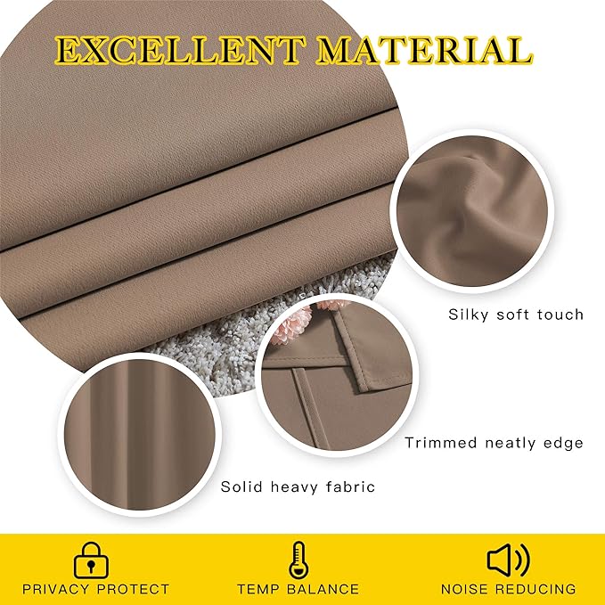 NICETOWN Blackout Curtains for Bedroom, Grommet Top Room Darkening Thermal - Image 4