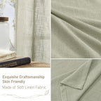 Sage Grey Sheer Linen Curtains 54 Inch Length - Image 7