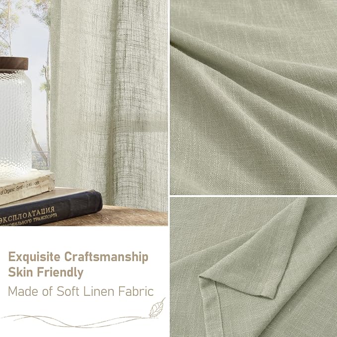 Sage Grey Linen Curtains 72 Inch - Image 7