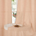 YoungsTex Peach Linen Curtains 84 Inch Length - Image 3