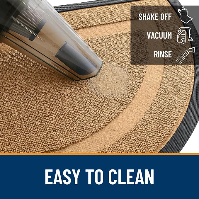 OLANLY Half Circle Front Door Mat Outside 35x23 All-Season Rubber Doormat | - Image 5