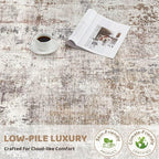 UERMEI Square Area Rugs : Washable 6x6 Neutral Modern Abstract Carpet - Image 9