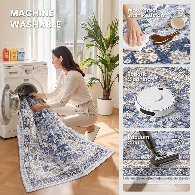 4x8 Rug Non Slip, Washable Hallway Runner Rug, Nursery Room, Soft Runner Rug - Image 6