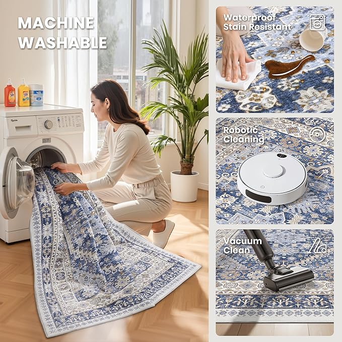 2x3 Rug Non Slip, Small Washable Entryway Rug, Runner - Image 5