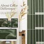 Forest Green Linen Curtains 63 Inch Length - Image 2