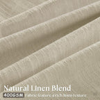 92 Inch Beige Flax Linen Curtains Pinch Pleated 2 Panels Set | Memory Training - Image 3