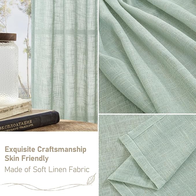 Faux Linen Curtains 63 inches Long - Image 6
