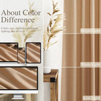 Camel Linen Semi Sheer Curtains 72 Inches Long 2 Panels Set - Image 4