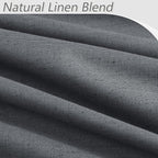 Blazer Grey 100% Blackout Linen Curtains 120 Inch Length 2 Panels Set - Image 3