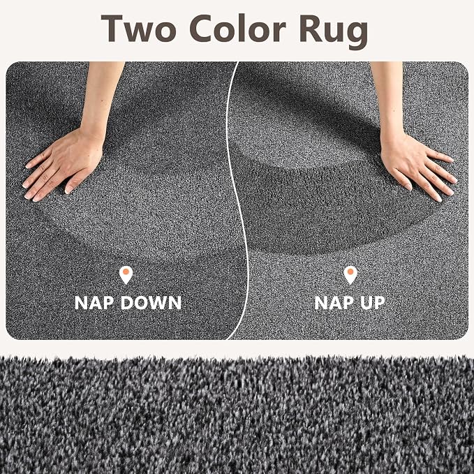 3x5 Black/White Area Rug Washable Non-Slip Soft Thin - Image 9