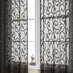 Furman Chocolate Sheer Curtains 63 inch Length by OWENIE