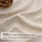 Extra Wide Natural Linen Curtains 84 Inch Length 2 Panels - Image 2