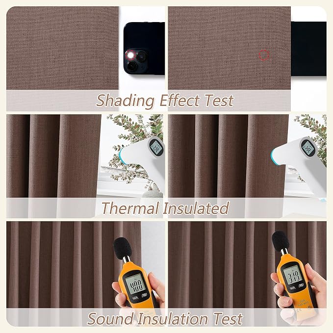 100% Blackout Curtains 102 Inch Length 2 Panels Set - Image 5