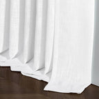 Pinch Pleated White 36 Inch Length Kitchen Curtains 2 Panels Set | Linen Blend - Image 9