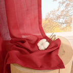 BGment Red Linen Curtains for Living Room 84 Inch Length - Image 7