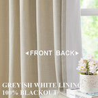 Vision Home Sand Pinch Pleated Full Blackout Curtains Linen Blended Room - Image 2