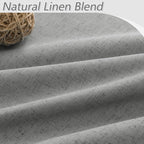 Dark Grey 100% Blackout Linen Curtains 90 Inch Length 2 Panels Set - Image 3