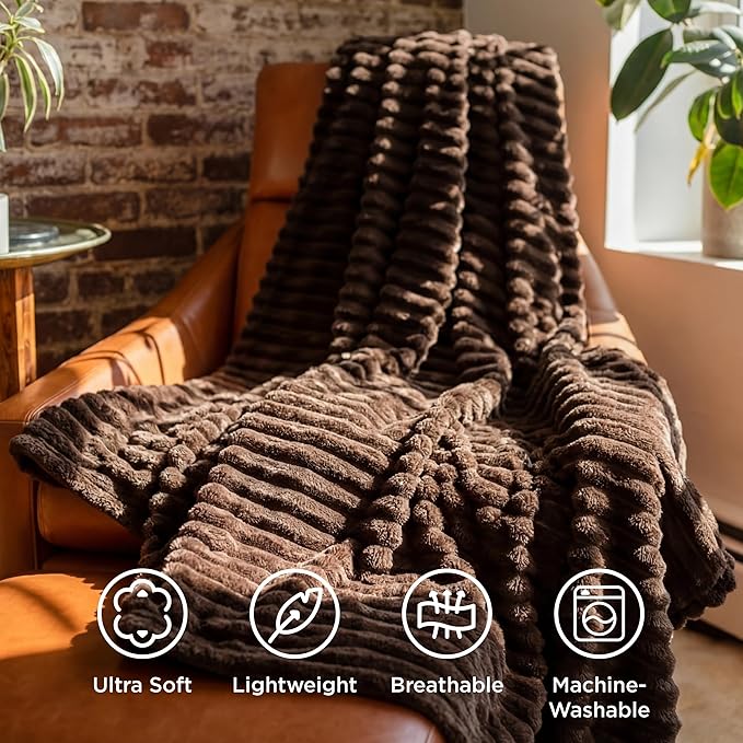 Bedsure Soft Chocolate BrownThrow Blanket - Image 5