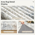 Soalmost Washable Area Rug 8x10 Large Soft Living Room Rugs Blue/Ivory | - Image 6