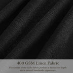 Linen Pleated Light Filtering Black Memory Shaped Curtains 108 Inches Long | - Image 3