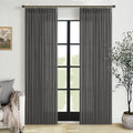 90 Inch Charcoal Gray Pleated Linen Light Filtering Memory Trained Curtains | by Twodrapes
