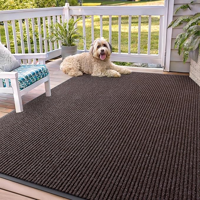 OLANLY Front Door Mat 71x47, Waterproof Heavy-Duty Indoor Outdoor Doormat | Tan by OLANLY