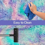 Tie-Dye Purple Rainbow Fluffy Rug - Image 7
