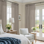 Taupe Brown Pinch Pleated Semi Sheer Linen Blend Drapes 112 Inches Long 50W | - Image 8