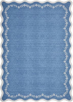 GarveeHome Scalloped Entryway Rug 2x3 Blue Washable Front Door Entry Rug | - Image 5