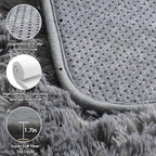 Grey 3x5 Rugs for Bedroom, Fluffy Gray Bedside Area Rug, Ultra Soft Shaggy - Image 3