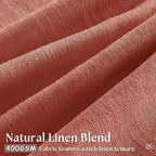 Pinch Pleated Linen Semi Sheer Curtains 45 Inch Length 2 Panels Firebrick | - Image 3