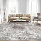 LOONGRUG 6x9 Area Rugs Washable Neutral Modern Living Room Rug Grey Rust | - Image 5