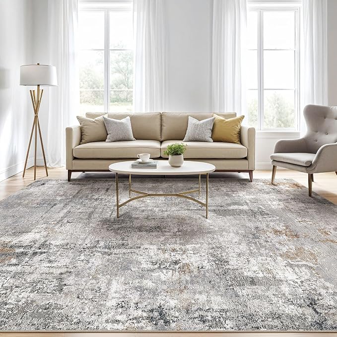 LOONGRUG 7x10 Area Rug Washable Large Neutral Modern Living Room Rugs | - Image 5