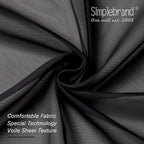 Simplebrand Black Sheer Curtains 108 Inches Long, Extra Long Rod Pocket Solid - Image 3