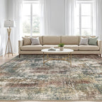 LOONGRUG 7x9 Area Rug Washable Large Neutral Modern Living Room Rugs | Abstract - Image 5