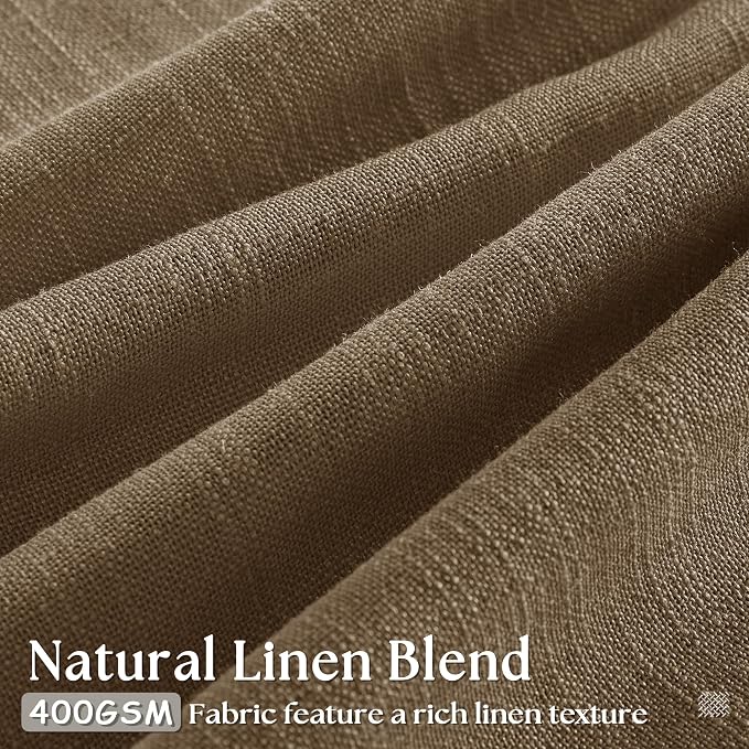 Dutch Cocoa Pinch Pleat Linen Curtains 96 Inches Long 60 Inch Wide 1 Panel | - Image 2