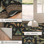 Dark Black Boho 2x10 Rug Runners - Image 5