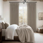 Extra Short 45 Inch Dark Flax Light Filtering Kitchen Curtains 2 Panels Set - Image 5