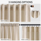 Grey Flax Curtains 63 Inch Length - Image 2