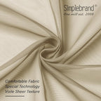 Simplebrand Taupe Sheer Curtains 84 Inches Long 2 Panels, Light Filtering Rod - Image 6