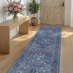 Dark Blue 2'6" x 8' Runners for Hallways Non Slip, Extra Long Floor Runner for by HazoHaus
