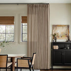 Tan Brown Light Filtering Linen Pleated Curtains - Image 8