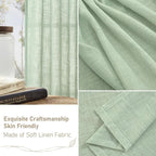 Fresh Green Linen Curtains 72 Inch Length - Image 7