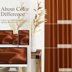 Rust Linen Curtains 84 Inch Length 2 Panels Set - Image 3
