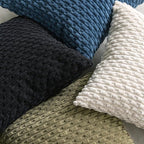 Set of 4 Blue Decorative Throw Pillow Covers 26x26 Inch Corduroy Pillow Covers - Image 8