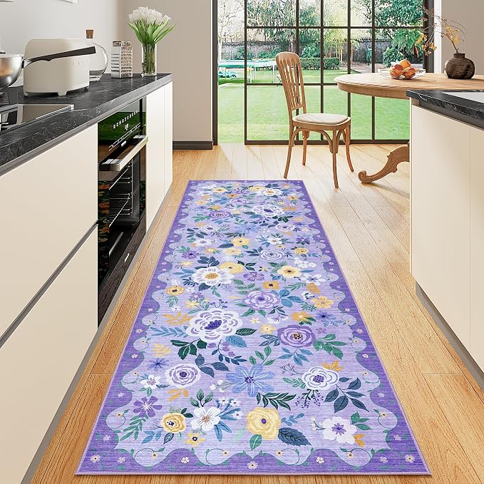 DUKINO 2.6x8 Runner Rug, Washable Runner Rug by DUKINO