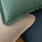 MIULEE Boho Linen Fringe Decorative Throw Pillow Covers Navy Blue 18x18 | Set - Image 4