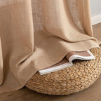MIULEE Light Brown Linen Curtains 52x63 Inch Long 2 Panels - Image 7